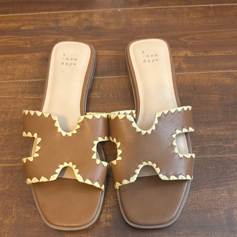 A New Day Brown Sandals with Studded Straps
